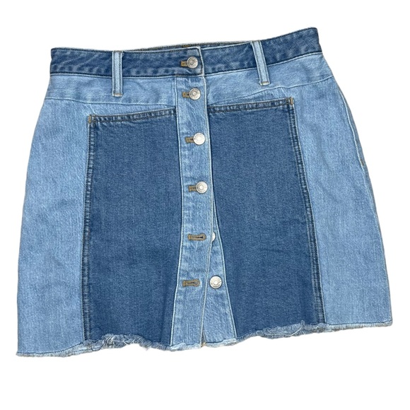 Madewell x ISKO™ Patchwork Jean Skirt 60’s Size 29 - Picture 1 of 8